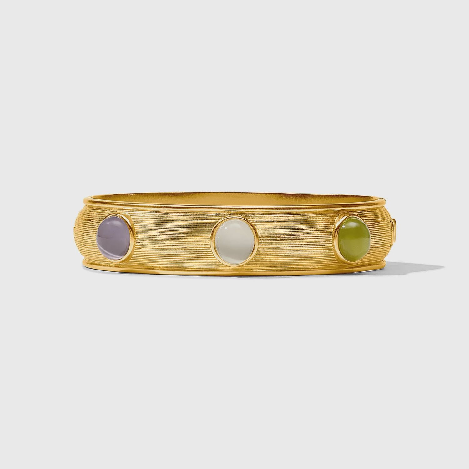 COBBLESTONE STONE HINGE BANGLE MULTISTONE CAT'S EYE