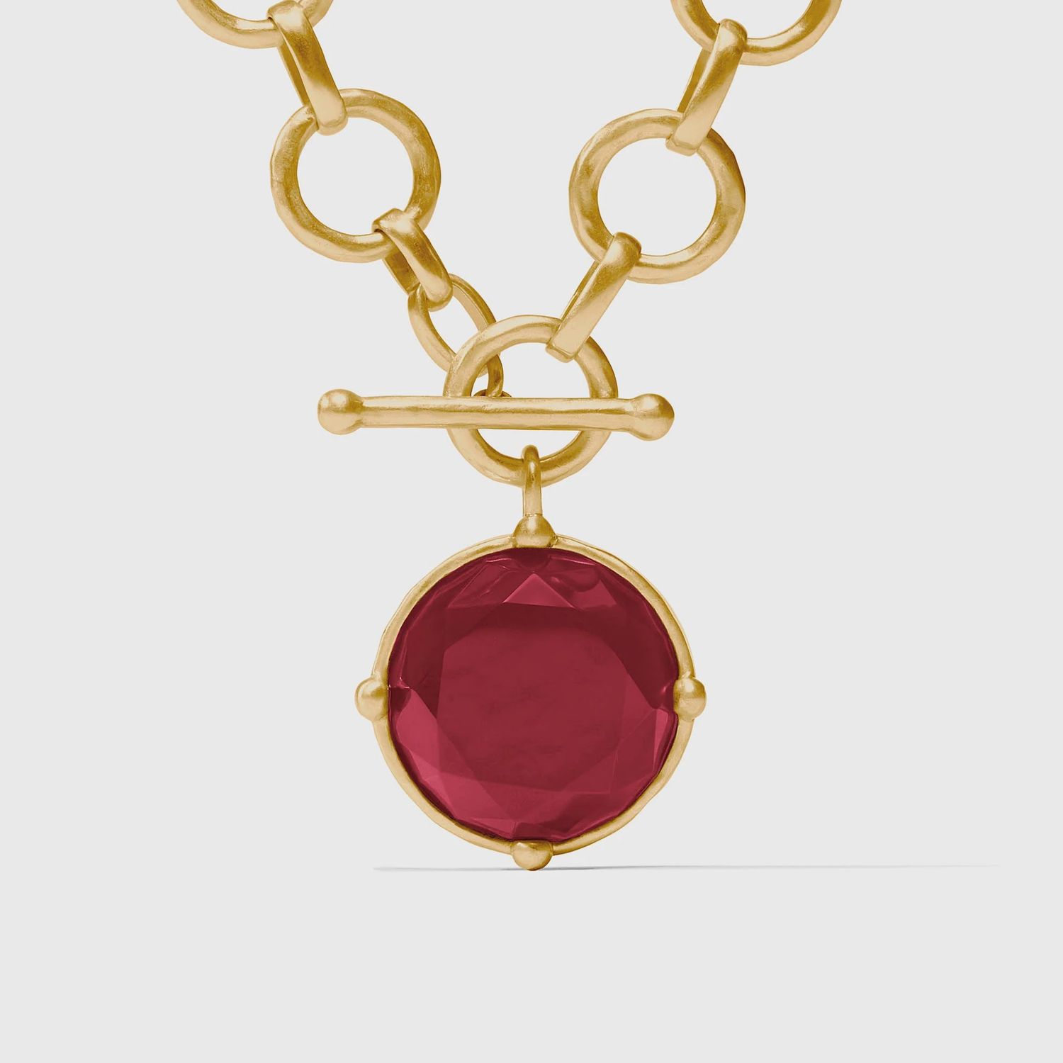 HONEYBEE STATEMENT GOLD NECKLACE RUBY RED