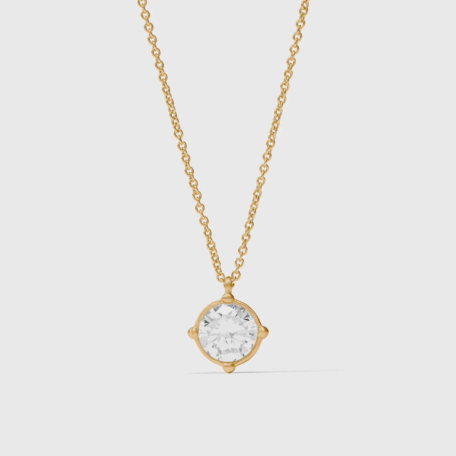 HONEYBEE SOLITAIRE GOLD NECKLACE CUBIC ZIECONIA