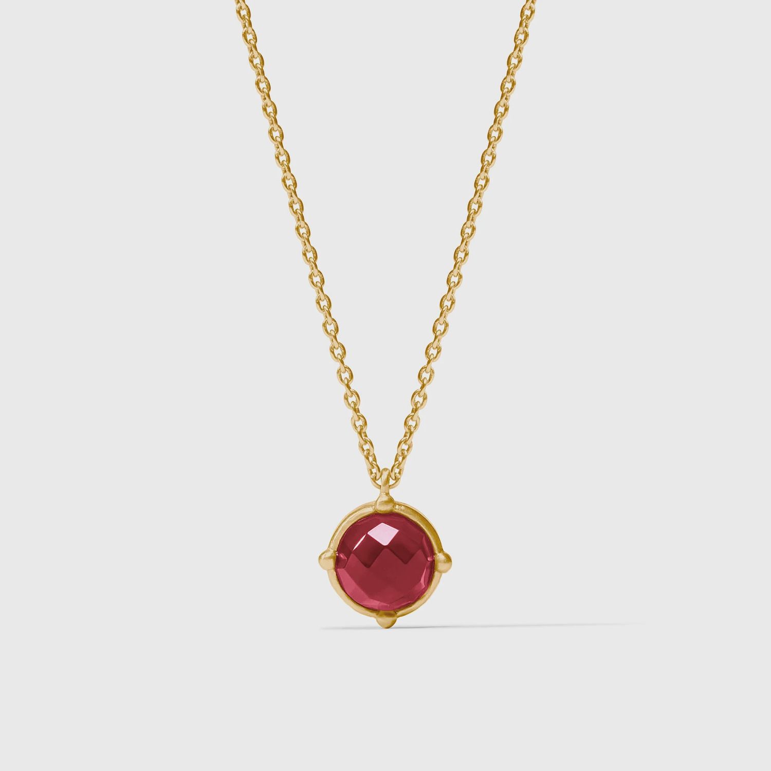 HONEYBEE SOLITAIRE GOLD NECKLACE RUBY RED
