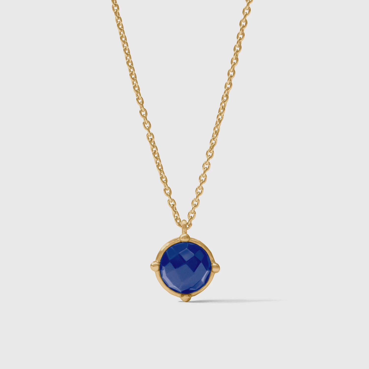 HONEYBEE SOLITAIRE GOLD NECKLACE SAPPHIRE BLUE