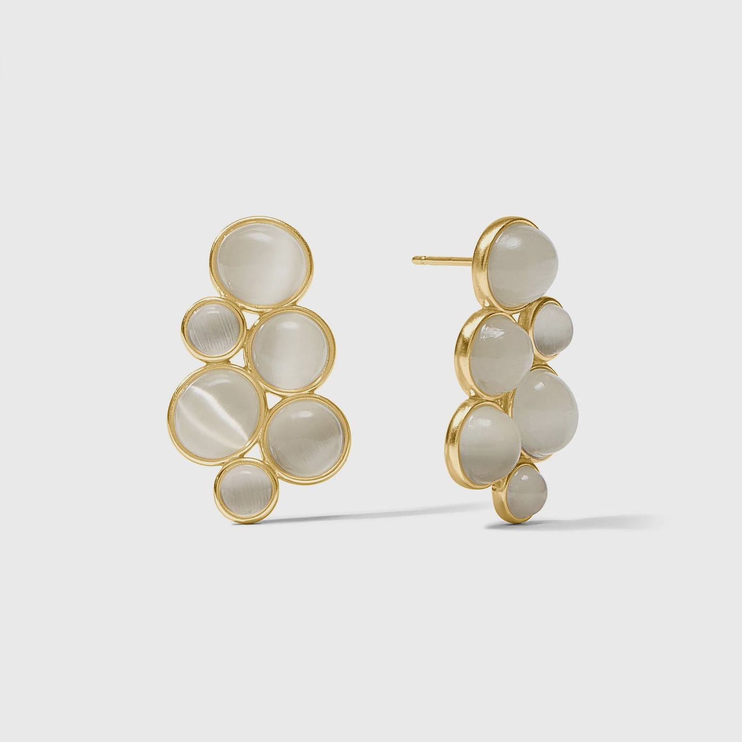 COBBLESTONE STATEMENT EARRING IVORY CAT'S EYE
