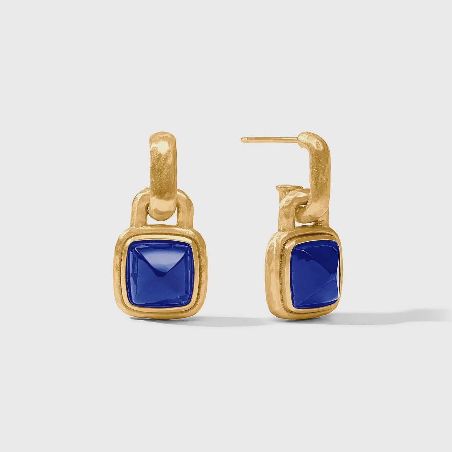 SAHARA HOOP &amp; CHARM EARRING IRIDESCENT SAPPHIRE BLUE