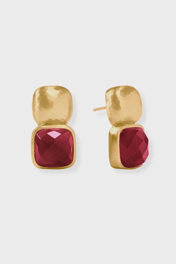 CATALINA EARRING IRIDESCENT RUBY RED