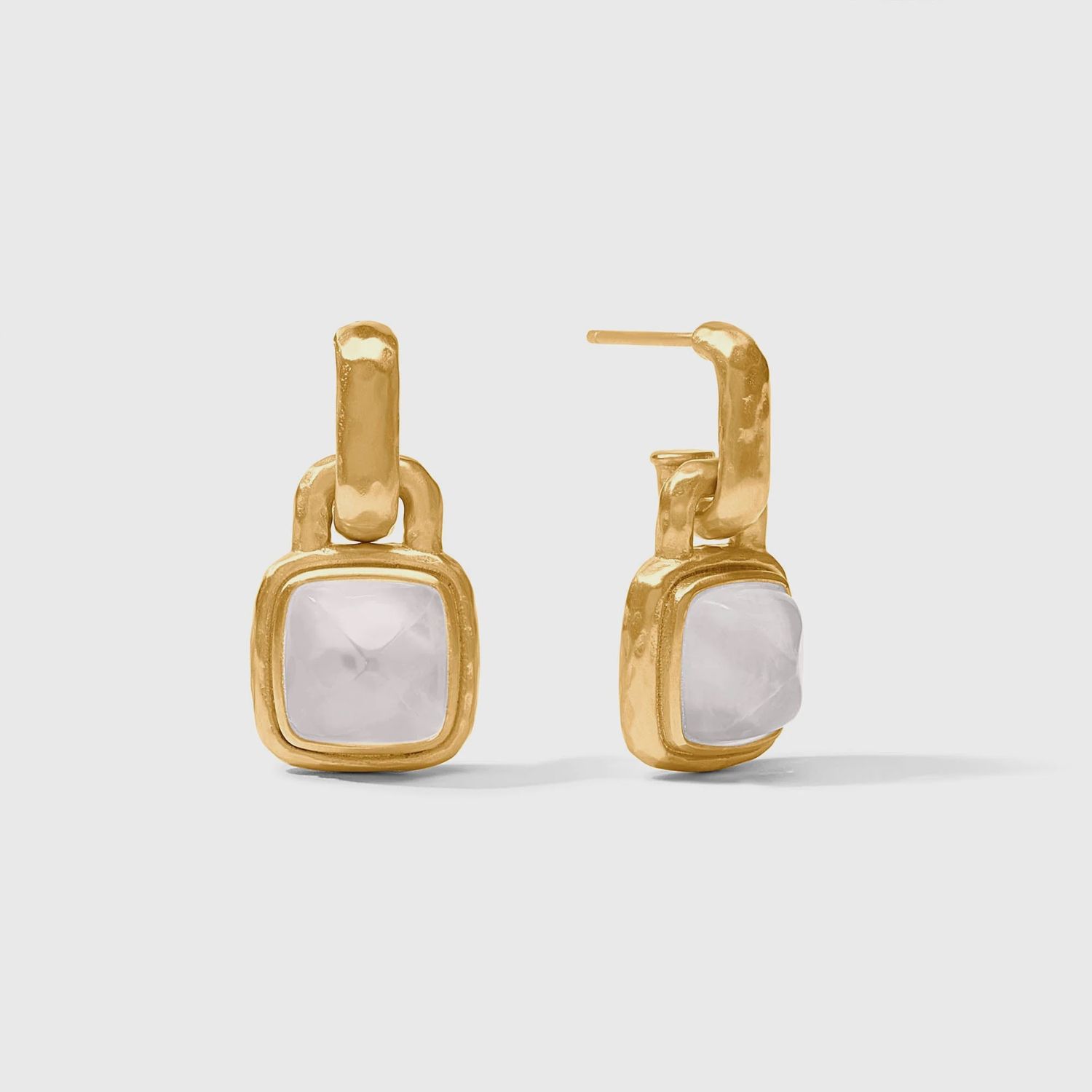 SAHARA HOOP &amp; CHARM EARRING IRIDESCENT CLEAR CRYSTAL