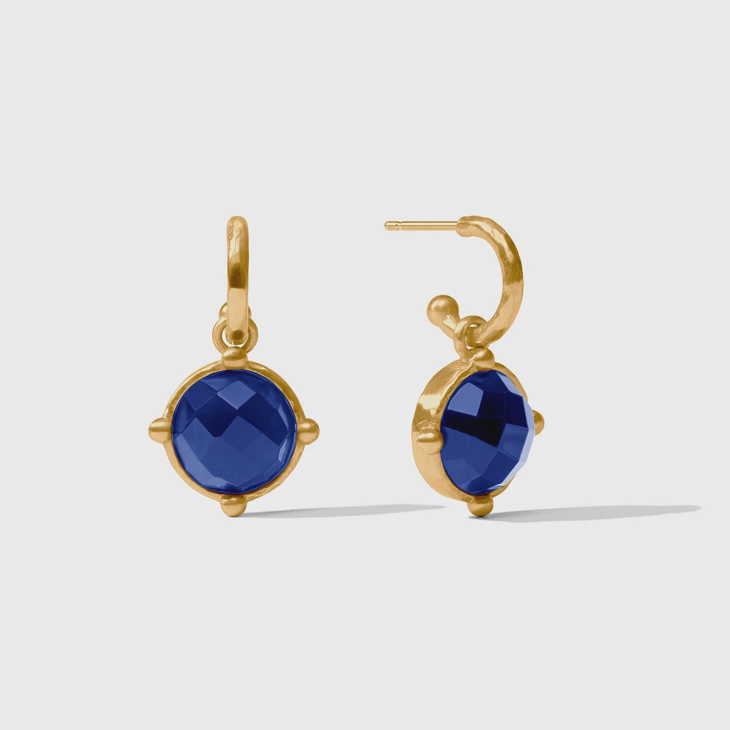 HONEYBEE HOOP &amp; CHARM EARRING SAPPHIRE BLUE