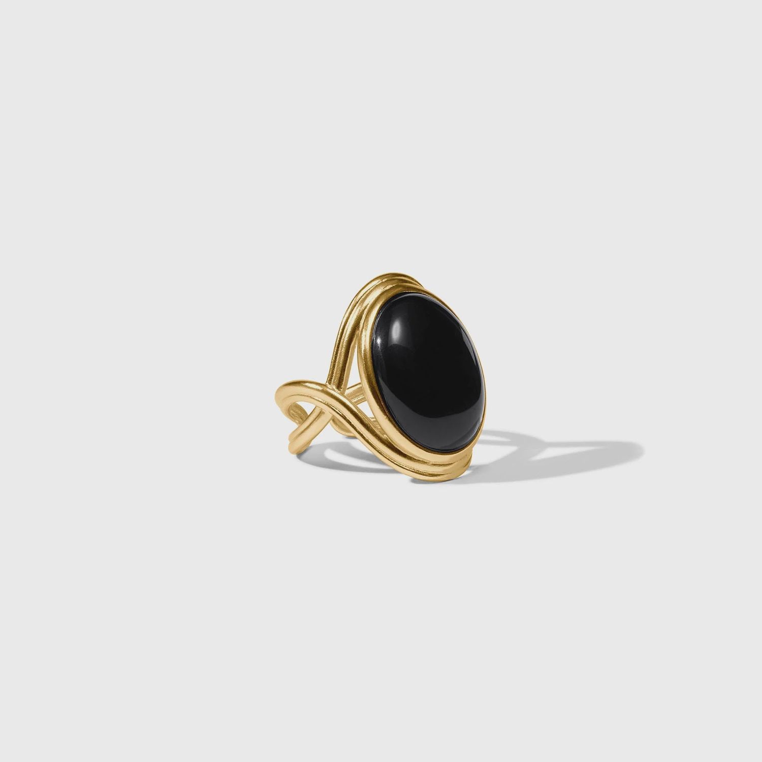 ESSEX STATEMENT GOLD RING OBSIDIAN BLACK 8/9