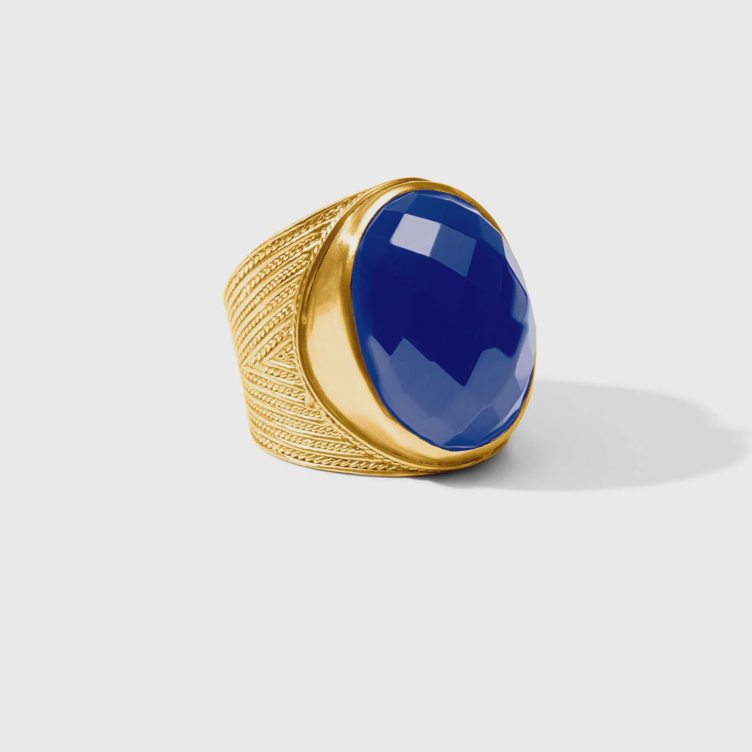 VERONA STATEMENT GOLD RING SHAPPHIRE BLUE 8