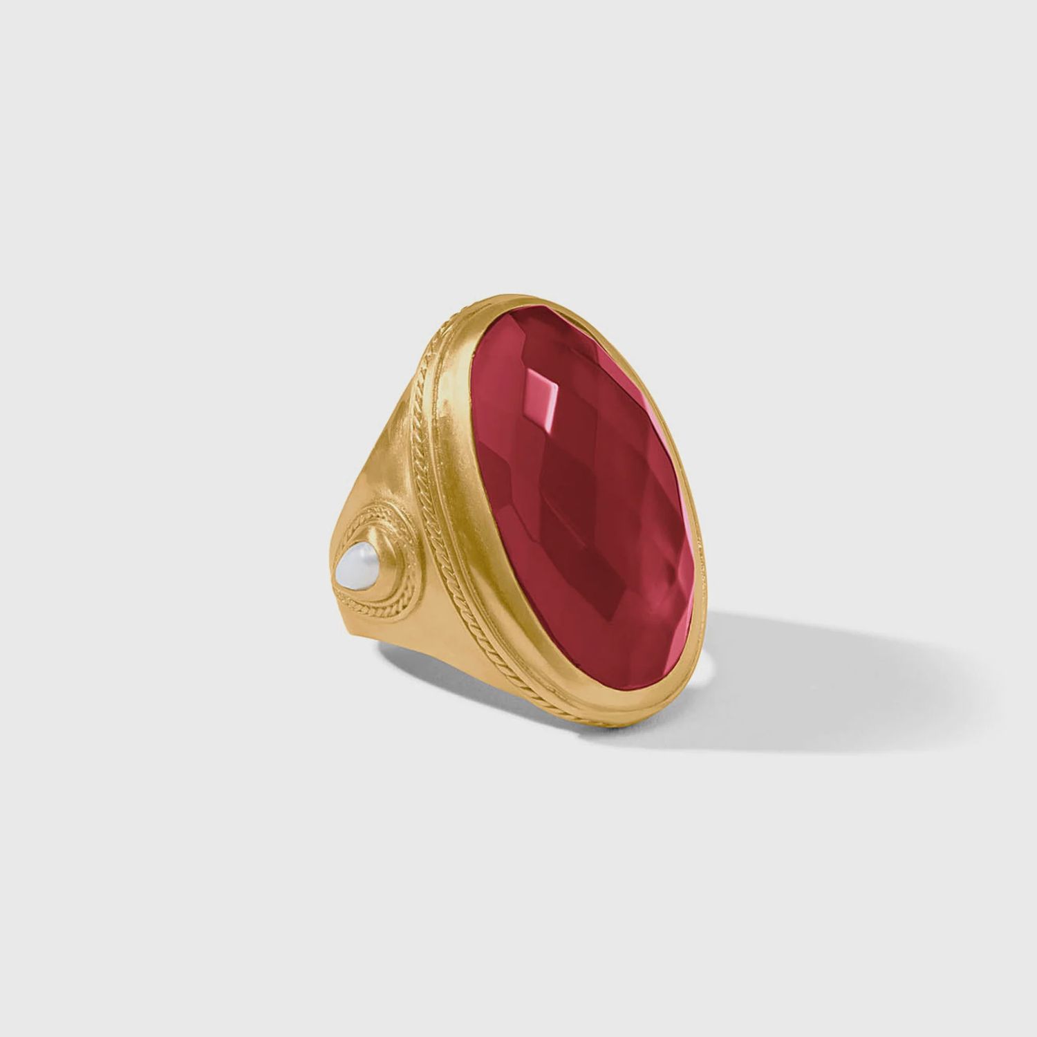 CANNES STATEMENT GOLD RING RUBY RED 7