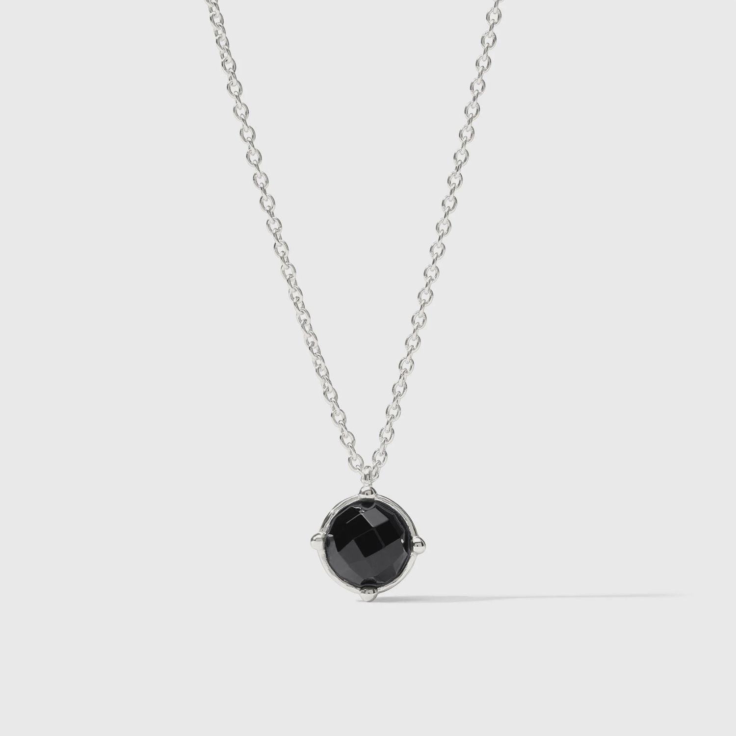 HONEYBEE SOLITAIRE SILVER NECKLACE OBSIDIAN BLACK