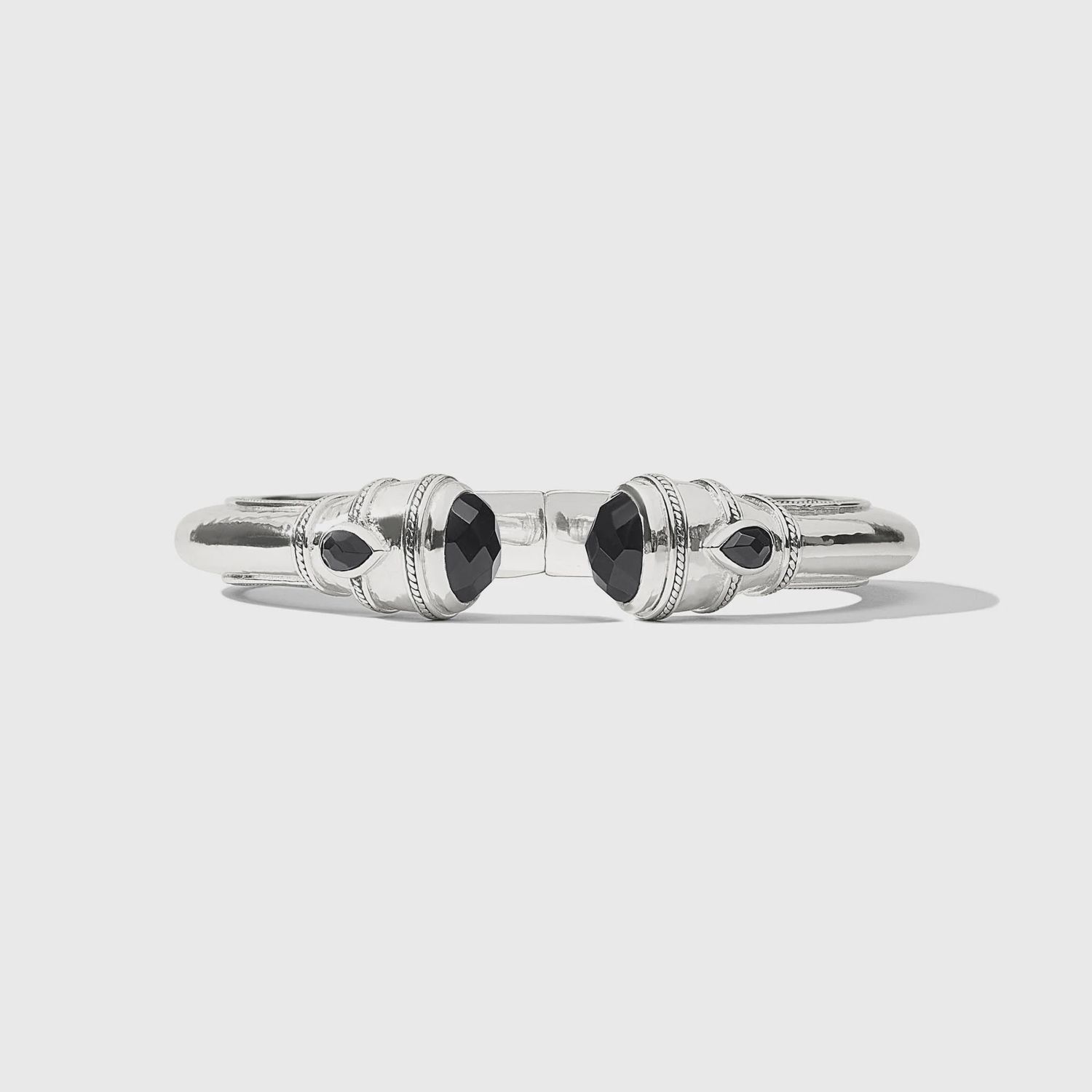 CANNES SILVER DEMI CUFF OBSIDIAN BLACK