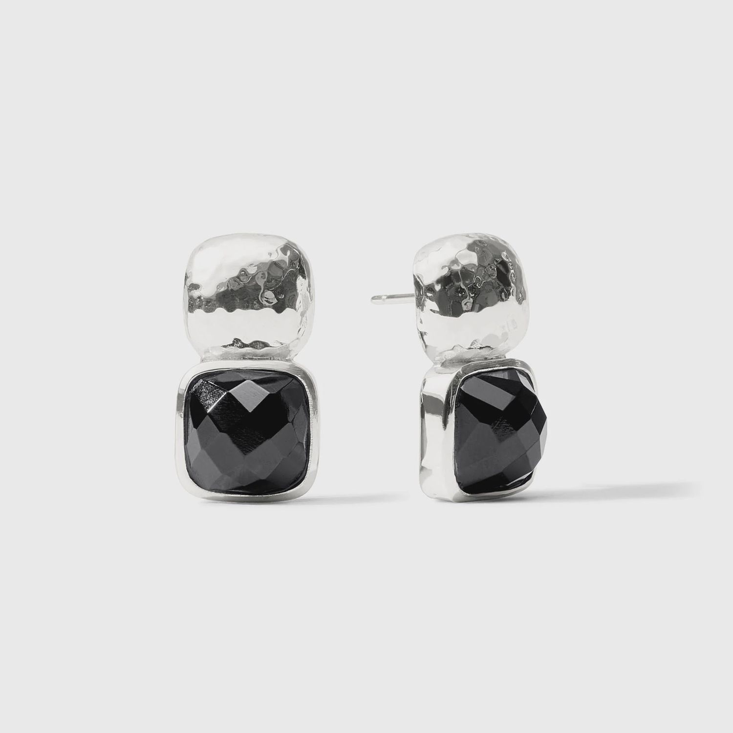 CATALINA SILVER EARRING OBSIDIAN BLACK