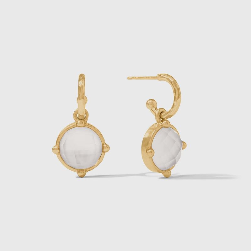 HONEYBEE HOOP &amp; CHARM EARRING CLEAR CRYSTAL