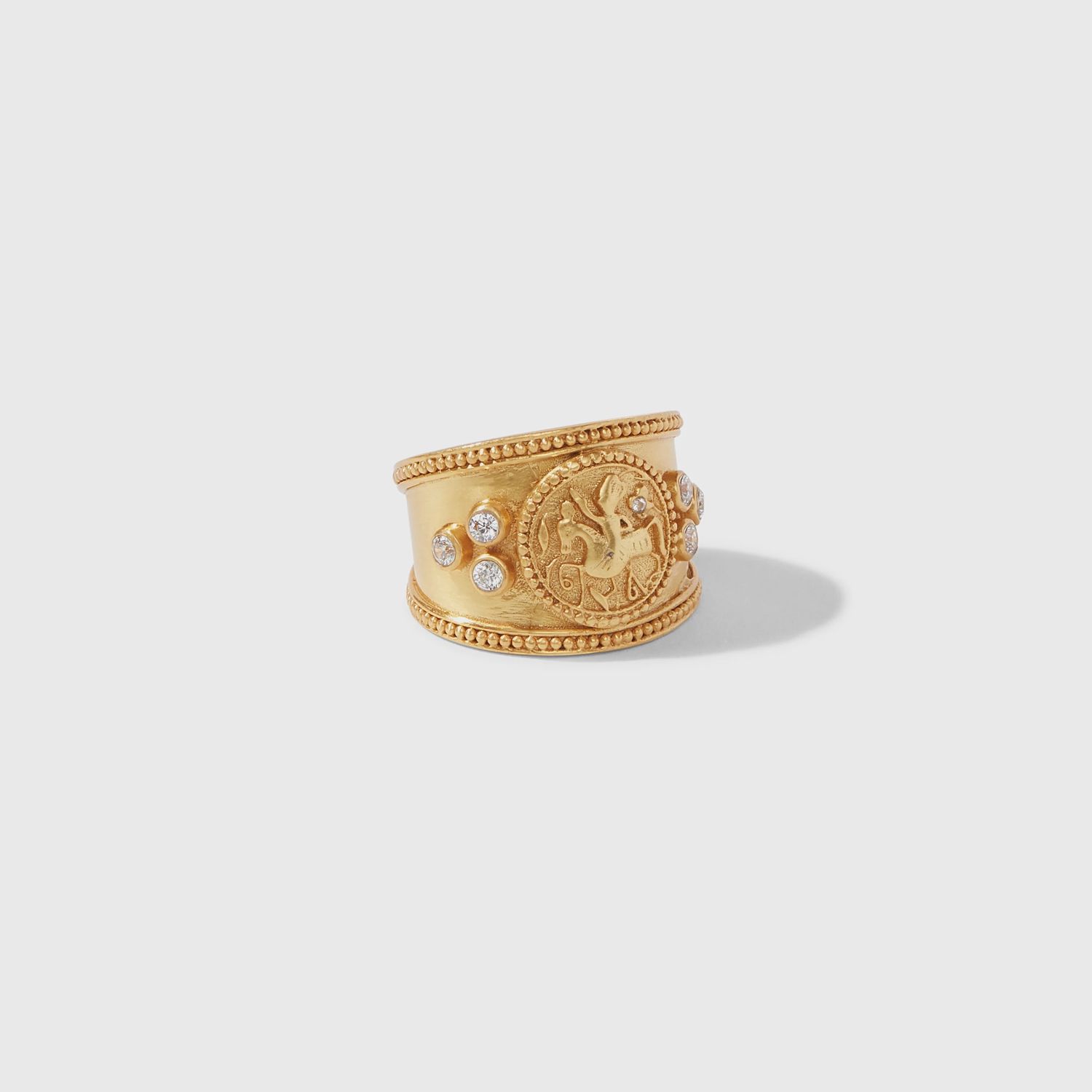 COIN CREST RING CUBIC ZIRCONIA 8
