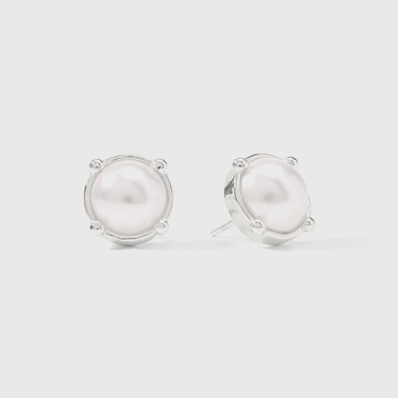 HONEY STUD PEARL SILVER EARRING