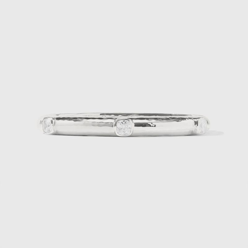 CATALINA SILVER HINGE BANGLE CUBIC ZIRCONIA