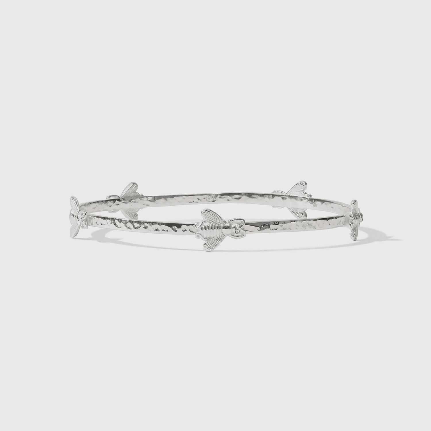 BEE SILVER BANGLE CZ MEDIUM