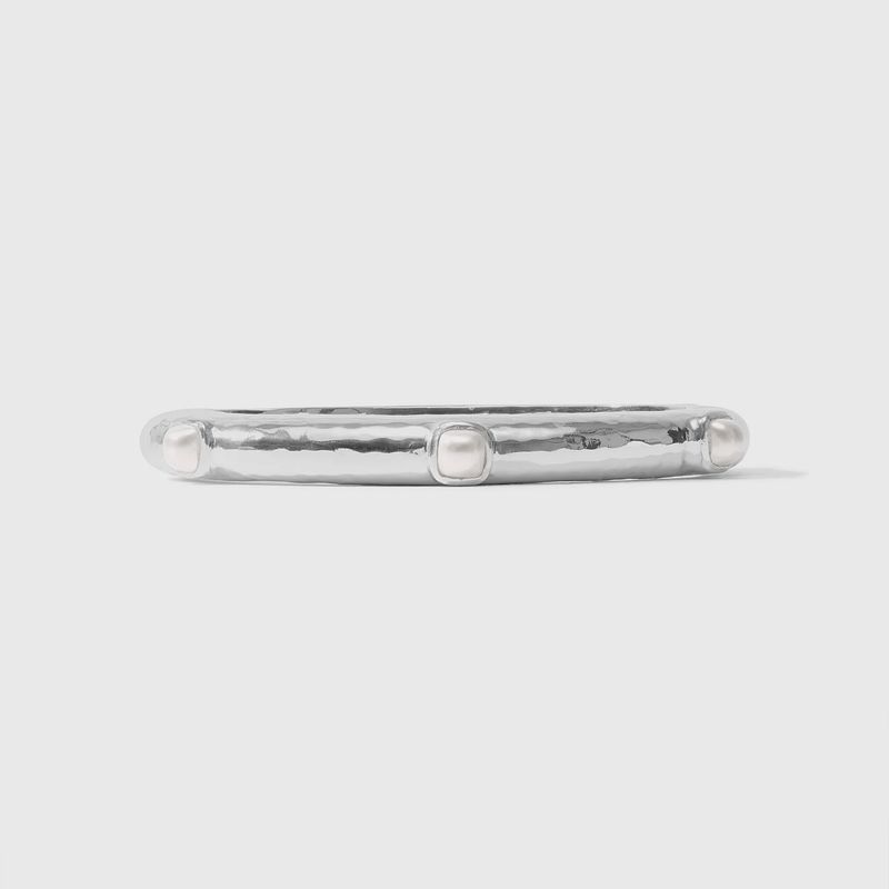 CATALINA HINGE SILVER BANGLE PEARL