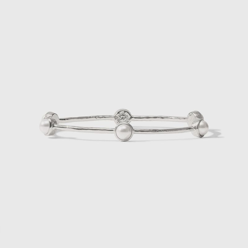 MILANO LUXE SILVER BANGLE PEARL MEDIUM