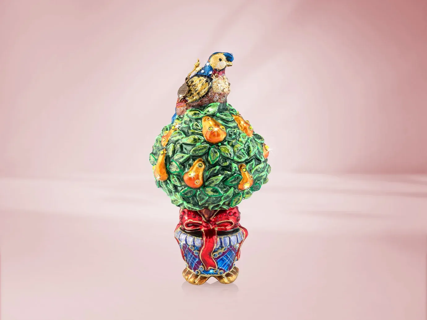 PARTRIDGE IN A PEAR TREE  GLASS ORNAMENT