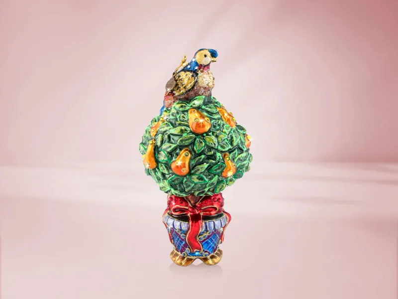 PARTRIDGE IN A PEAR TREE  GLASS ORNAMENT