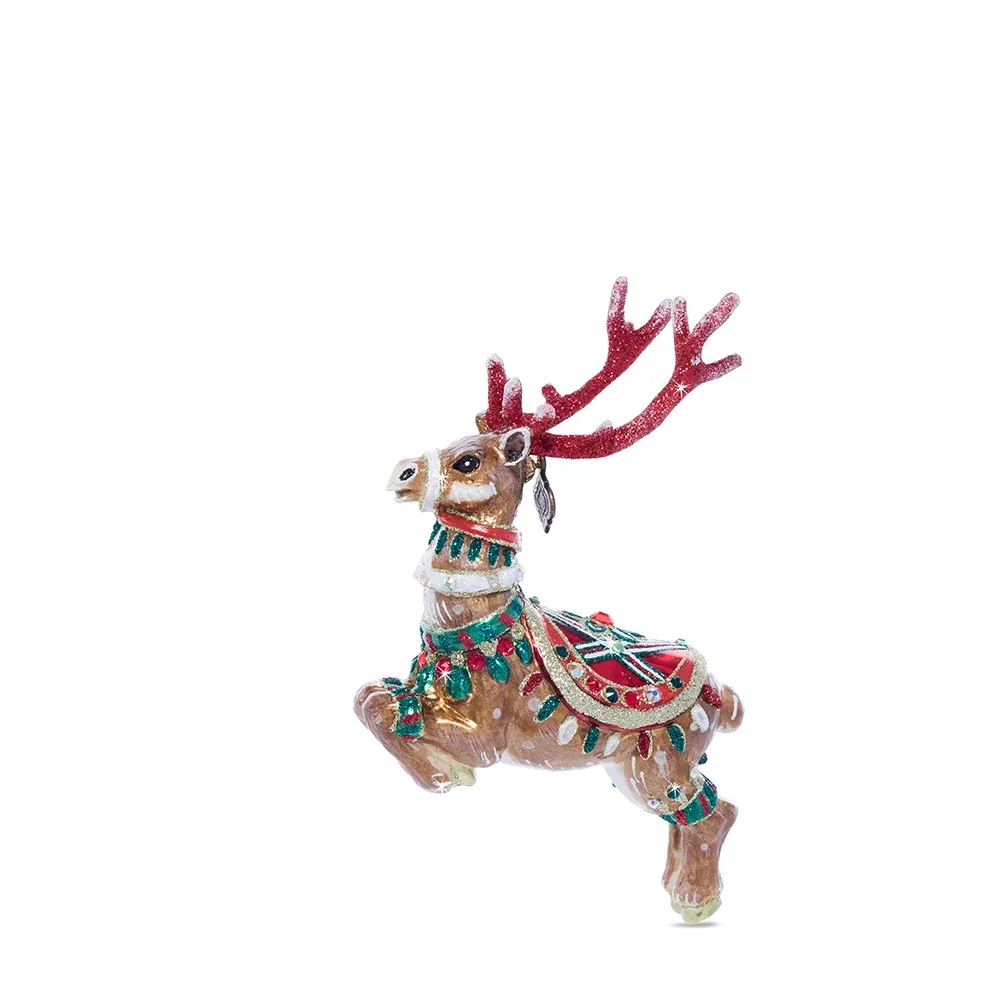 COMET REINDEER GLASS ORNAMENT