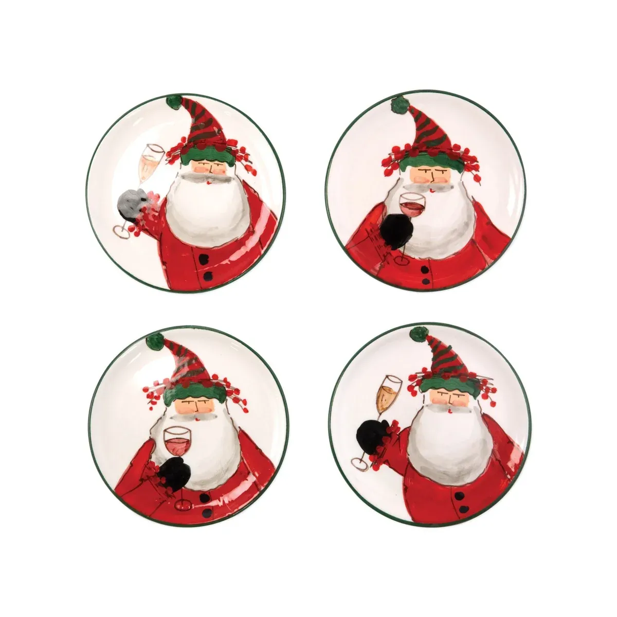 OLD ST. NICK COCKTAIL PLATES S/4