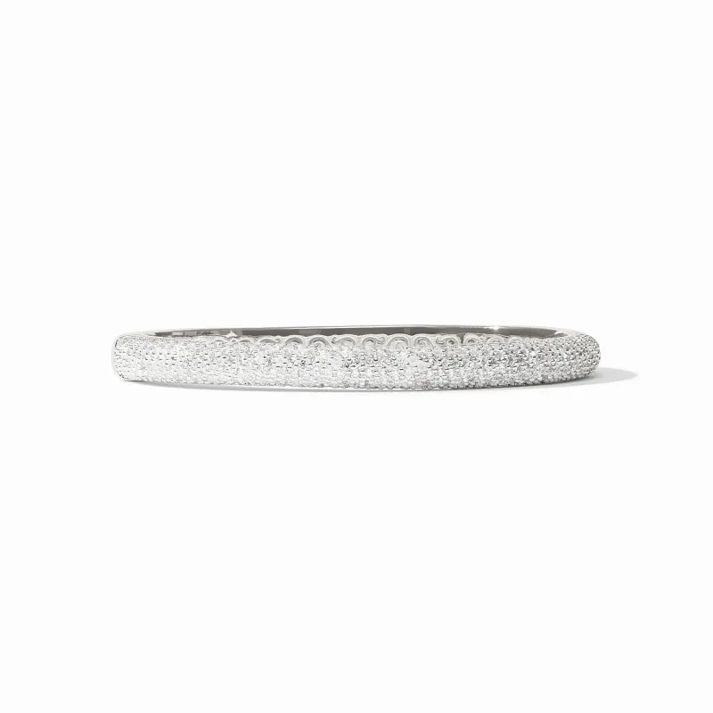 STARDUST SILVER HINGE BANGLE CUBIC ZIRCONIA