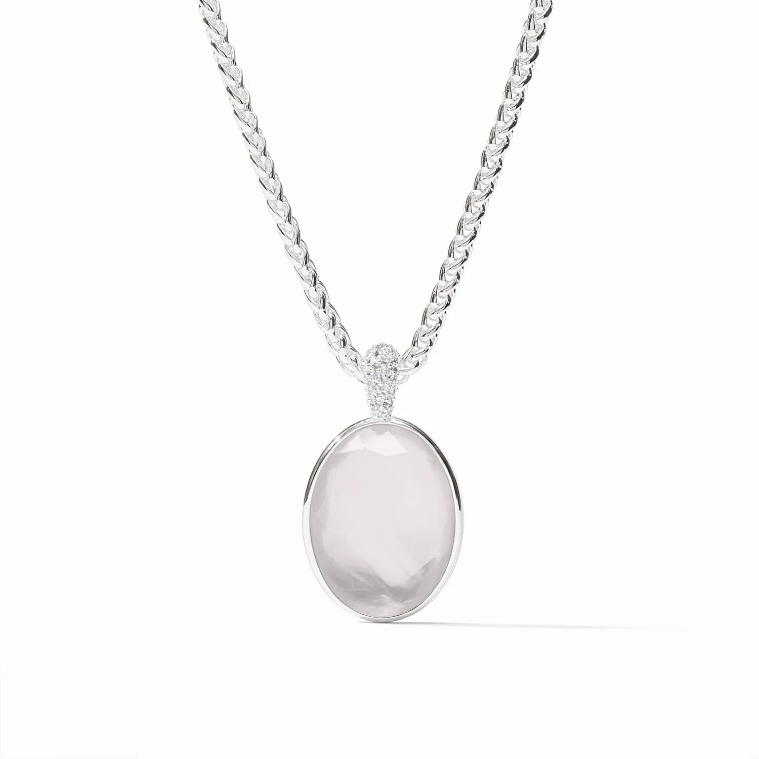 STARDUST SILVER STATEMENT NECKLACE CLEAR CRYSTAL