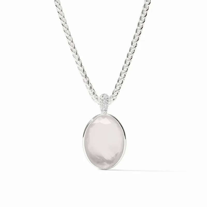 STARDUST SILVER STATEMENT NECKLACE CLEAR CRYSTAL