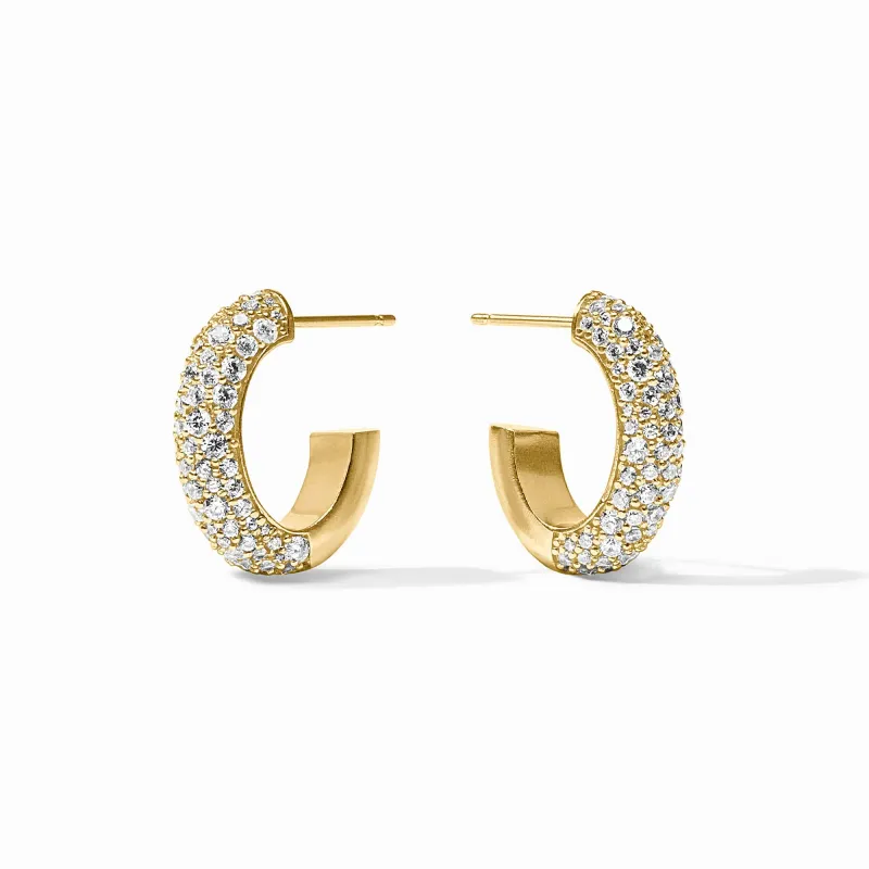 STARDUST HOOP EARRING CUBIC ZIRCONIA MEDIUM