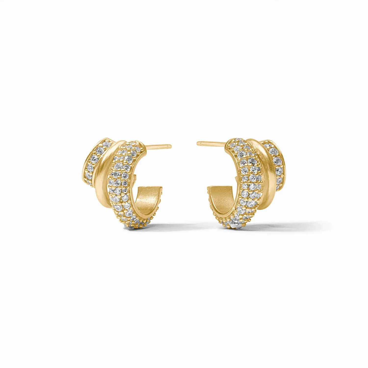 STARDUST TRIPLE HOOP EARRING CUBIC ZIRCONIA