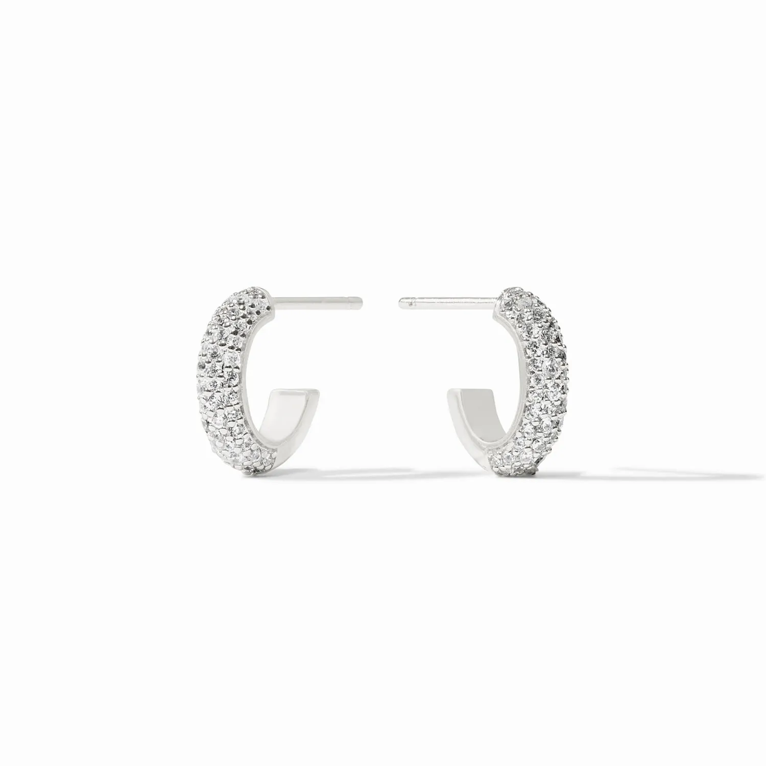STARDUST HOOP SILVER EARRING CUBIC ZIRCONIA SMALL