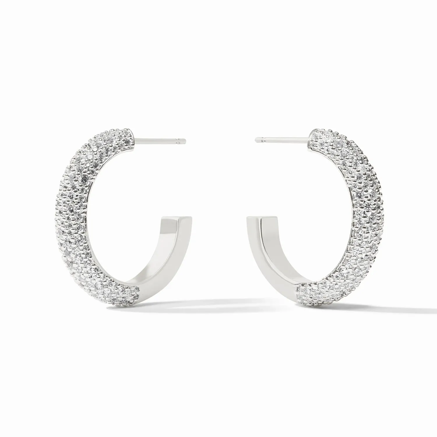 STARDUST HOOP SILVER EARRING CUBIC ZIRCONIA LARGE