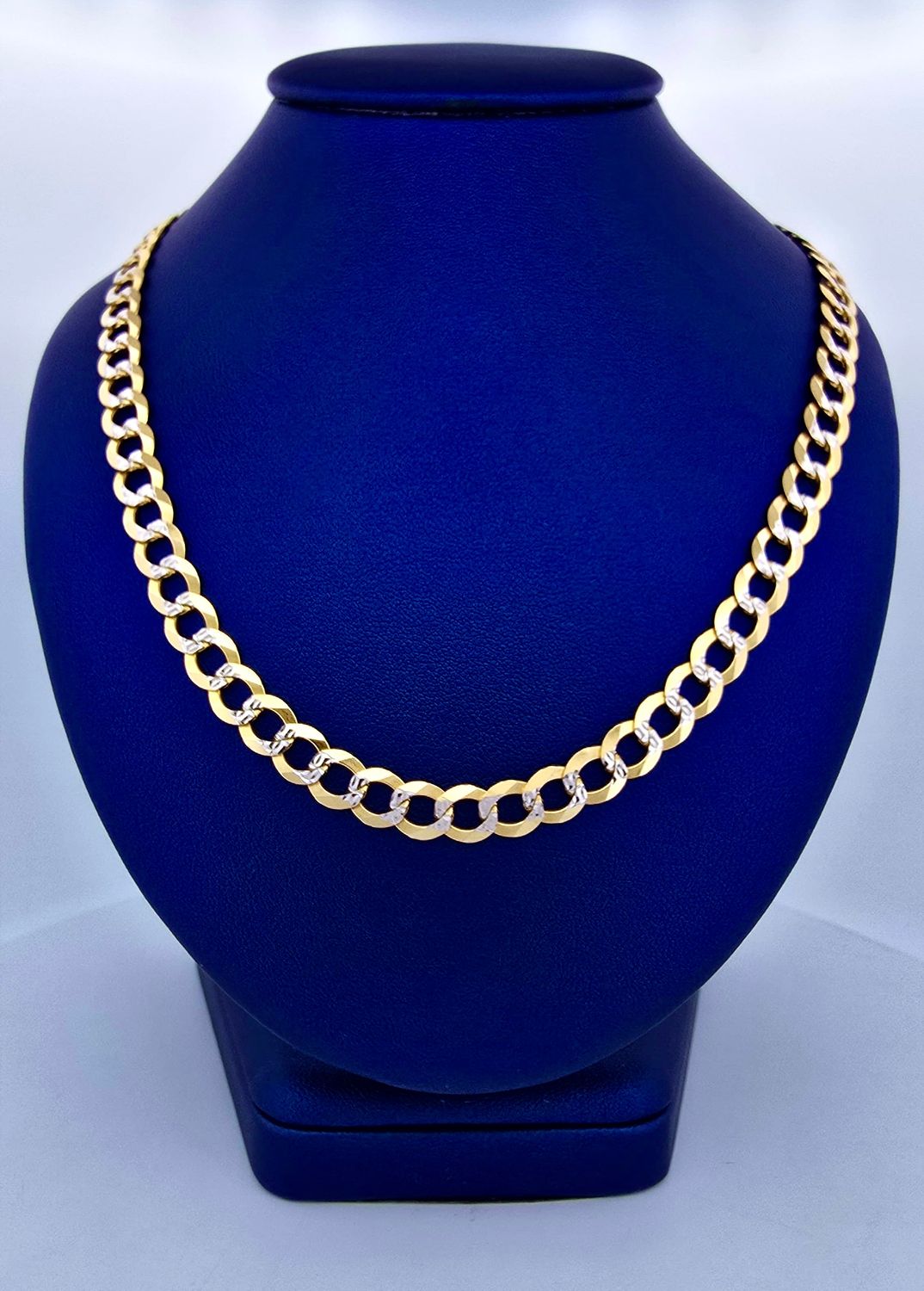 Cadena Corte Filo 14k con Oro Blanco Dimensiones 22