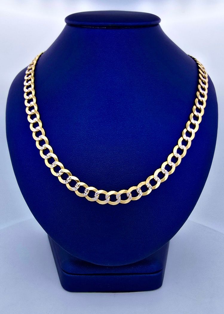 Cadena Corte Filo 14k con Oro Blanco Dimensiones 24