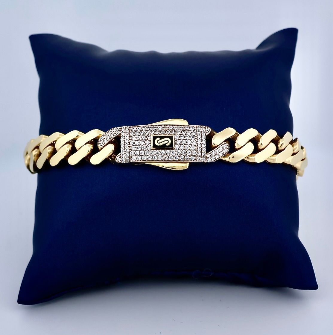 Brazalete Monaco 10k Dimensiones 8" x 9mm Peso 11.3 MA1015498