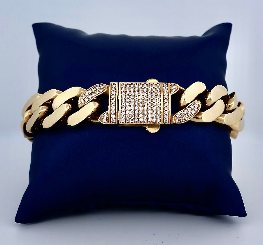 Brazalete Monaco 10k Dimensiones 8.5" x 14mm Peso 32.7 HO1000681