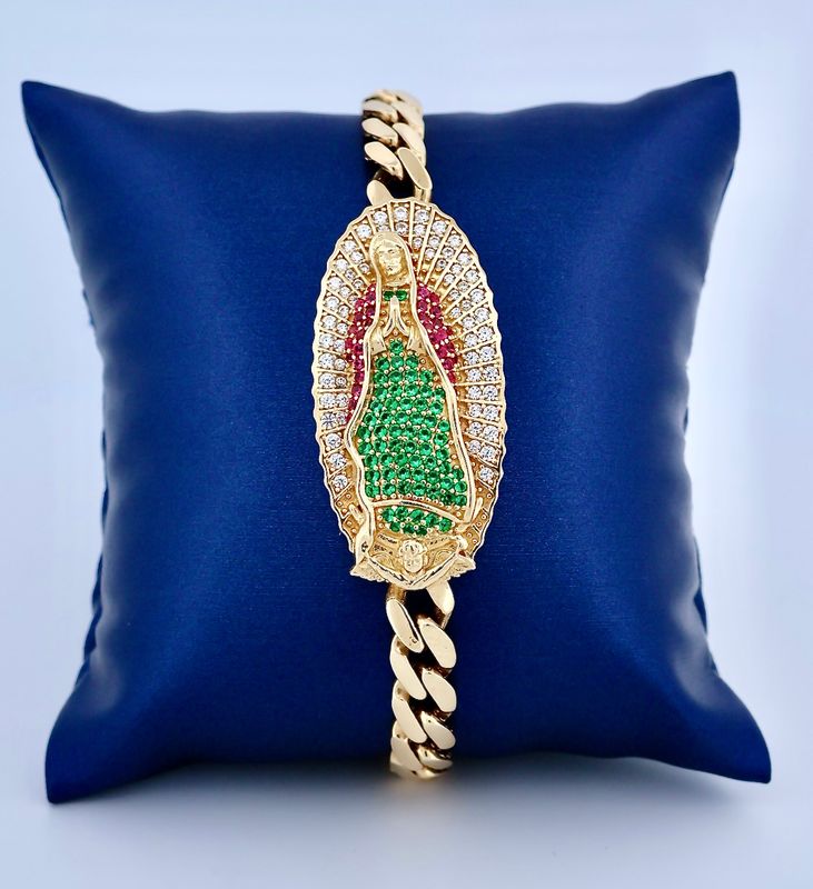 Brazalete Virgen de Guadalupe 10k Dimensiones 8.5" Peso 15.9 PU10008271