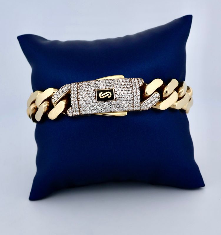 Brazalete Monaco 10k Dimensiones 8" x 13mm Peso 18.0g HO100012489
