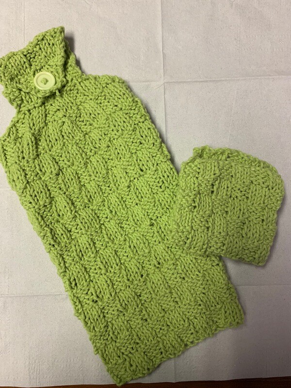 2pc Knit Dishcloth and Dish Towel Set