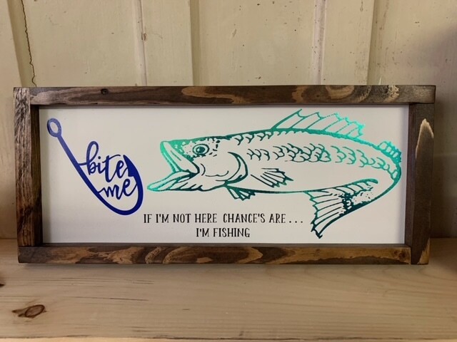 Sorry We're Drinking/Fishing Double Sided Wooden Sign With Frame