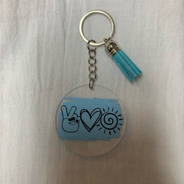 Peace, Love and Sunshine Key Chain