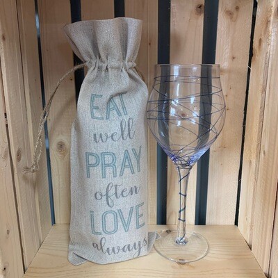 Eat Pray Love Wine Bag
