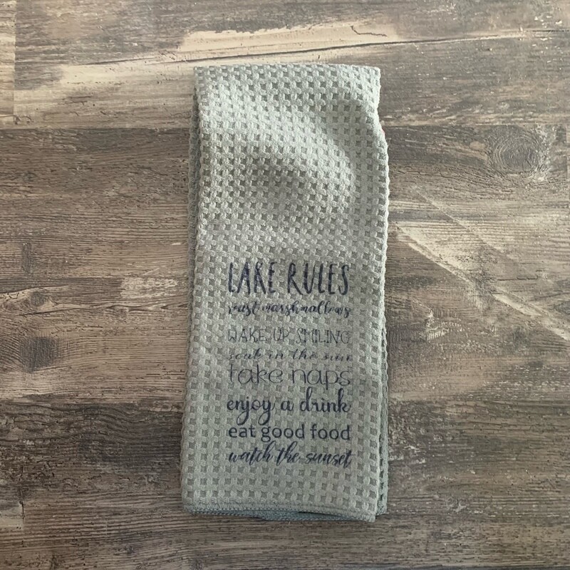 Lake Rules Tea Towel