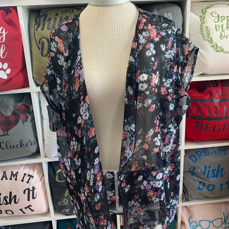 Black Floral Vest