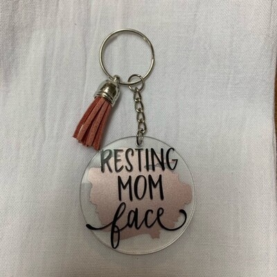 Resting Mom Face Key Chain