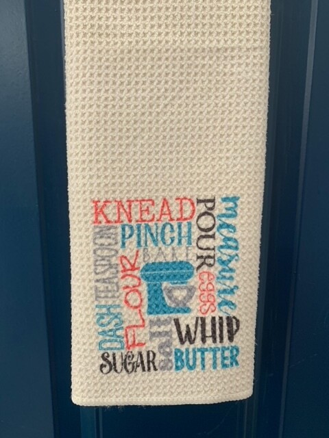 Baking Words - tea towel