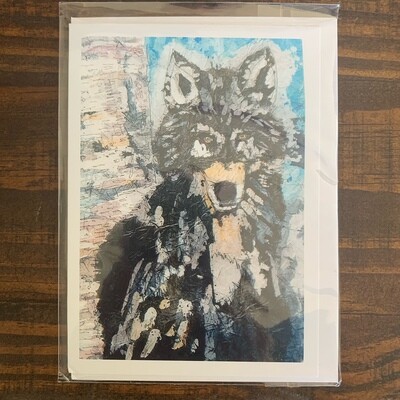 Wolf Watercolour Card