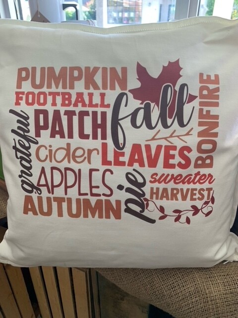 Fall Word Art Pillow